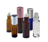 Amber, Blue and Clear Glass Roll on Bottles for Essential oils and Perfumes