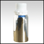 Aluminum bottle with plastic plug and white tear off cap.  Capacity : 125ml (4oz)