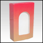 Red Shade design folding carton box with window. Size 0.75