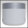 ***OUT OF STOCK***White plastic cream jar with matte silver cap. Capacity : 2oz (63ml)