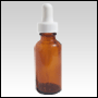 Amber glass bottle w/White Dropper. Capacity: 1/2oz(15ml)
