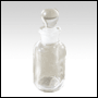 Clear glass apothecary style bottle with glass stopper. Capacity : Approx 1oz (28ml)