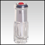 Clear octagonal bottle with plastic applicator and Silver cap.Capacity: 2 Dram (6ml)