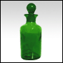 Green glass apothecary style bottle with glass stopper. Capacity: Approx 1oz (28m