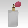 ***OUT OF STOCK***Frosted Elegant glass bottle with Pink Bulb sprayer and golden fitting. 3.5oz
