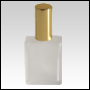 1oz (30ml) Frosted Elegant Spray Bottle with Gold Cap and Spray Pump.