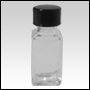 Clear Glass Slim Bottle with Black Cap.Capacity:1/6oz (5ml) 