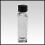 Clear glass Slim tall bottle with Black Cap.Capacity: 8ml ~(1/3)oz 