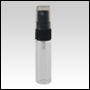 Clear Glass Bottle with Black Spray Pump and Clear Cap. Capacity: 4ml 