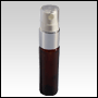 Amber Glass Spray Bottle with Shiny Silver Metal Spray Top.Capacity: 1/3oz (9ml)