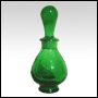 Green glass teardrop shaped bottle with glass stopper.  Capacity : 9ml (1/3oz)
