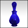 Blue glass teardrop shaped bottle with glass stopper.  Capacity : 9ml (1/3oz)