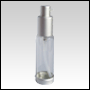 Clear Glass Lotion Bottle with Silver Top and Base.Capacity:1oz(30ml)