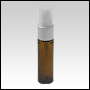 Amber Glass bottle with Matte Silver Collar, white treatment pump, and Clear cap. 10ml (1/3oz)