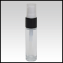 Clear Glass Bottle with a Black Collar, White Treatment Pump, and Clear Cap. 10ml (1/3 oz)