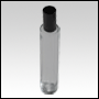 Cylindrical clear glass tall bottle with Black treatment pump and cap. Capacity: 100 mL(about 4oz)