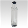 Slim clear glass tall bottle with Shiny Silver treatment pump and cap. Up to 104 m