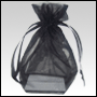 Black Organza / sheer gusseted gift bag.  Size : 6 inches x 4 inches