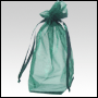 Christmas green Organza / sheer gusseted gift bag.  Size : 8� tall x 5� wide