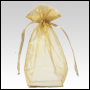 Golden Organza / sheer gusseted gift bag.  Size : 8� tall x 5� wide