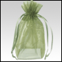 Green Organza / sheer gusseted gift bag.  Size : 6� tall x 4� wide