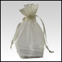 Ivory Organza / sheer gusseted gift bag. Size : 6 inches x 4 inches�