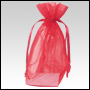 Red Organza / sheer gusseted gift bag.  Size : 8� tall x 5� wide