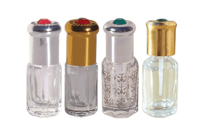 Traditional octagonal shaped bottles with Gold and Silver caps